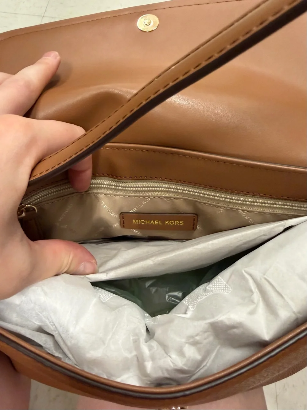 Michael Kors Ida Medium Flap Convertible Shoulder Bag – Luggage